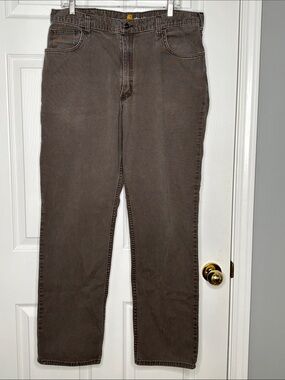 Carhartt Relaxed Fit Classic Straight Leg Pants in Dark Brown Size 38x34